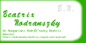 beatrix modranszky business card